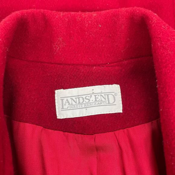Lands' End Wool Cashmere Blend One Button Blazer Jacket Red SIze 10 - Picture 8 of 9